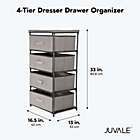 Alternate image 2 for Juvale 4-Tier Clothes Drawer, Light Grey Fabric Dresser Organizer for Clothing Storage (16.5 x 13 x 33 In)