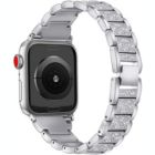 Alternate image 1 for Worryfree Gadgets Metal Band with Rhinestones for Apple Watch Band 38/40/41mm, 42/44/45mm iWatch Series 8 7 6 5 4 3 2 1 & SE - 42/44/45mm - Silver
