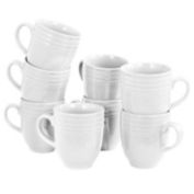 Gibson Home Plaza Cafe 15 oz Mug Set in White, Set of 8