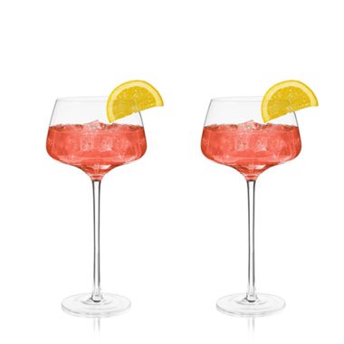 Viski Angled Crystal Amaro Spritz Glasses. View a larger version of this product image.