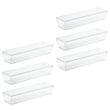 mDesign Plastic Kitchen Cabinet Drawer Organizer Tray, 6 Pack - Clear. View a larger version of this product image.