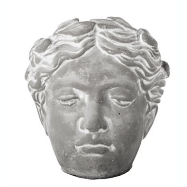 Urban Trends Collection Cement Curled Lady Head Flower Pot LG Washed Concrete Finish Gray. View a larger version of this product image.