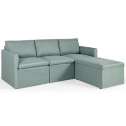 Slickblue Convertible L-Shaped Sectional Sofa Couch with Reversible Chaise-Green
