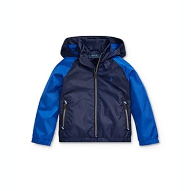 Ralph Lauren Boy's Packable Hooded Jacket Blue Size 5. View a larger version of this product image.