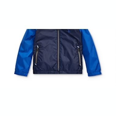 Ralph Lauren  Boy's Packable Hooded Jacket Blue Size 5. View a larger version of this product image.