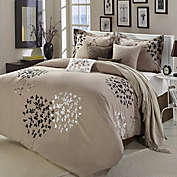 Chic Home Cheila Taupe Comforter Bed In A Bag Set 8 Piece - King Taupe