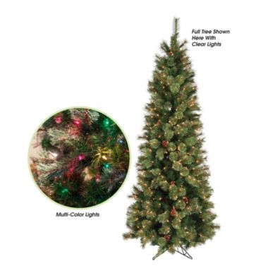 Garden Elements Artificial Pencil Fir Christmas Tree With Pine Cones, Multi-colored, 7.5 Ft. View a larger version of this product image.