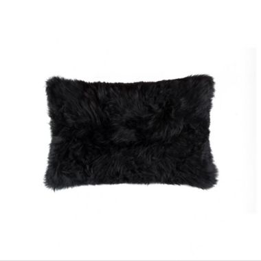 HomeRoots Home Decor. 18 x 18Modern Black New Zealand Sheepskin Pillow.. View a larger version of this product image.