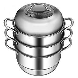 Adawe-Store Kitchen Supplise 3 Tier Stainless Steel Saucepot Steamer Cookware Pot