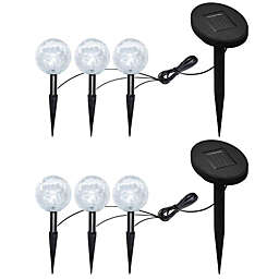 Home Life Boutique Garden Lights 6 pcs LED with Spike Anchors & Solar Panels