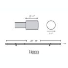 Alternate image 3 for Linen Avenue Cylinder Single Window Curtain Rod Set, 28 to 48-Inch, Brass