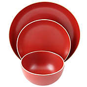 Gibson Home Rockaway 12-Piece Dinnerware Set in Matte Red