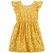 Carter&#39;s Toddler Girl&#39;s Dot Print Bow Back Dress Yellow Size 4T