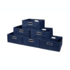 Alternate image 0 for Niche Cubo Set of 6 Half-Size Foldable Fabric Storage Bin with Chrome Handles - Blue