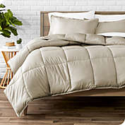 Bare Home Comforter Set - Goose Down Alternative - Ultra-Soft - Hypoallergenic - All Season Breathable Warmth (Queen, Sand)