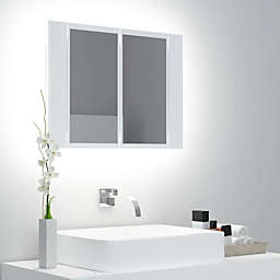 vidaXL LED Bathroom Mirror Cabinet White 23.6