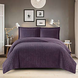 Egyptian Linens - Velvet Bedspread Quilt Set - Plush