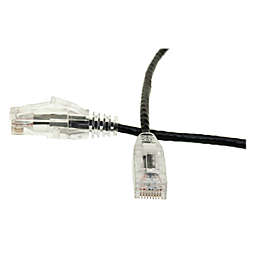 Cable Wholesale Slim Cat6 Ethernet Patch Cable, Snagless Boot, Black - 15ft