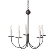 Irvins Country Tinware 5-Arm Large Westford Chandelier in Rustic Black