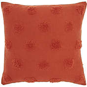 Mina Victory Life Styles Tufted Dots 18" x 18" Orange Indoor Throw Pillow