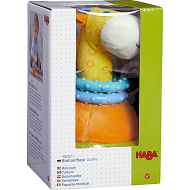 HABA Roly Poly Giraffe Soft Wobbling & Chiming Baby Toy with Teething Rings. View a larger version of this product image.