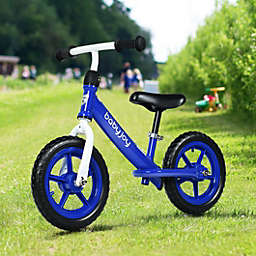 Slickblue 12" Kids Balance No-Pedal Ride Pre Learn Bike with Adjustable Seat-Blue