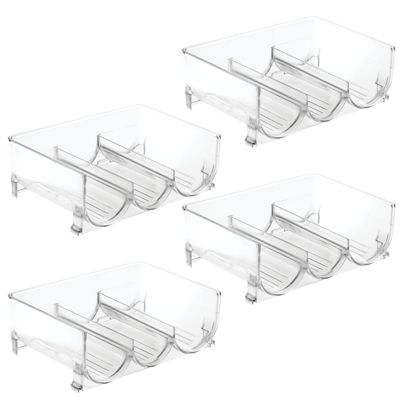 mDesign Plastic Stackable Wine Bottle Storage Organizer Rack