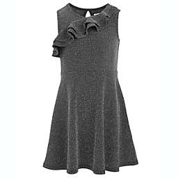 Epic Threads Toddler Girl's Ruffle-Front Metallic Dress Black Size 4T