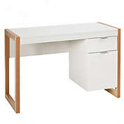 Costway Modern Computer Desk Study Table Writing Workstation with Cabinet and Drawer-White