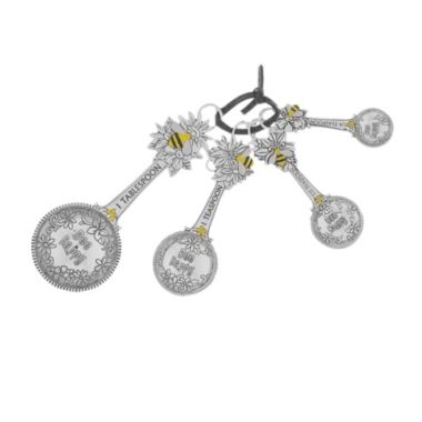 Ganz Silver Bee Happy Metal Measuring Spoons 4 Piece Set 5.5 Inch. View a larger version of this product image.