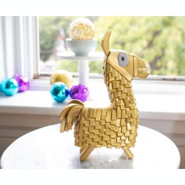 Fortnite Gold Loot Llama Figural Holiday Tree Topper   Xmas Party Decorations, Christmas Tree Decor, Festive Desktop Ornaments   Video Game Gifts and Collectibles. View a larger version of this product image.