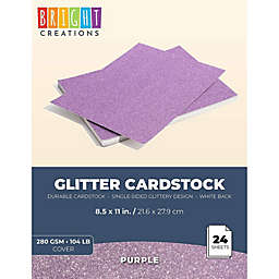 Bright Creations 24 Counts Touched Glitter Paper Sheet - Pink Color - 8.5 x 11 inches