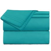 Infinity Merch 4Pcs Bed Sheet Sets King Size Teal Blue