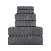 Classic Turkish Towels Genuine Cotton Soft Absorbent Shimmer/Brampton 6 Piece Set With 2 Bath Towels, 2 Hand Towels, 2 Washcloths