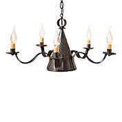Irvins Country Tinware 5-Arm Small Sturbridge Chandelier in Kettle Black