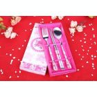 Alternate image 1 for Stock Preferred Korean Style Chinese Stainless Steel Chopsticks Set Fork Spoon Pink