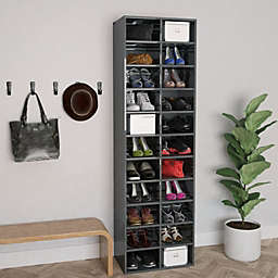 Home Life Boutique Shoe Cabinet High Gloss Gray 21.3