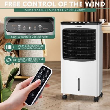 Costway 3-in-1 Portable Evaporative Air Conditioner Cooler with Remote Control for Home. View a larger version of this product image.