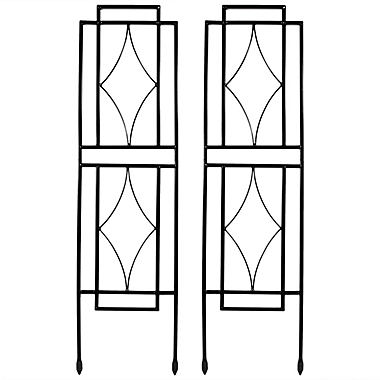 Sunnydaze Contemporary Metal Wire Garden Trellis for Climbing Plants and Flowers - 30" H - Black - 2-Pack. View a larger version of this product image.