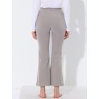 Alternate image 3 for cheibear Women's Knit Wide Leg Trousers Casual Pajama Bottoms Stretchy Lounge Ankle Pants X-Small Gray