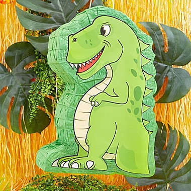 Kids Birthday Party Supplies for Dinosaur Themed Party Green T-Rex Pinata 12 x 15.5 x 3 Inches 