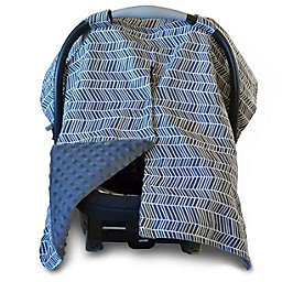 Infinity Merch Peekaboo Baby Car Seat Canopy Infant Carrier Cover,  Herringbone & Dark Gray