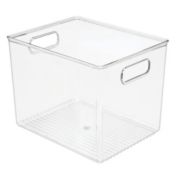 mDesign Plastic Storage Organizer Bin with Handles for Closets