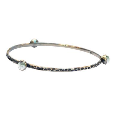 Bottled Up Designs Rustic Bangle In Sterling Silver. View a larger version of this product image.