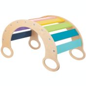 TOOKYLAND Wooden Climbing Arch Rocker - Rainbow Rocking Climber Frame; Montessori Climbing Toy for Toddlers 3 Year Old +