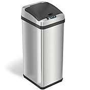 iTouchless Platinum Edition Stainless Steel Sensor Trash Can with AbsorbX Odor Filter 13 Gallon Silver