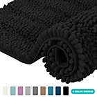 Alternate image 3 for PrimeBeau Luxury Chenille Bathroom Rug Mat Non Slip Extra Soft and Absorbent Shaggy Rug, Black,  47" x 17"