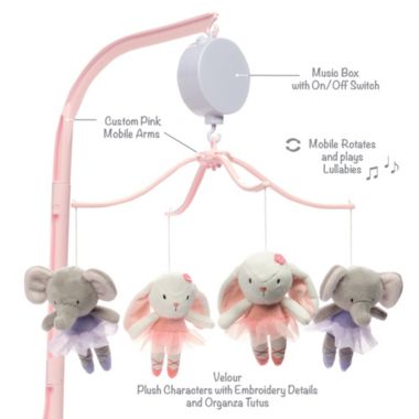 Bedtime Originals Tiny Dancer Ballet Animals Musical Baby Crib Mobile Soother Toy. View a larger version of this product image.