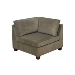 Saltoro Sherpi 37 Inches Fabric Upholstered Wooden Corner Wedge, Taupe Brown-