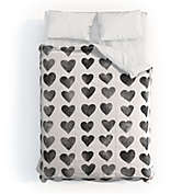 Deny Designs Schatzi Brown Heart Stamps Black and White Comforter